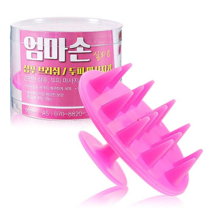 [에이드] 엄마손 실리콘 간편한 샴푸,두피 브러쉬(핑크) RP-03 (샴푸브러쉬/두피 브러쉬)